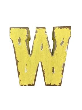 Letter W Wall Decor Yellow